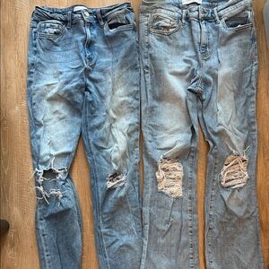 Distressed Blue Jeans